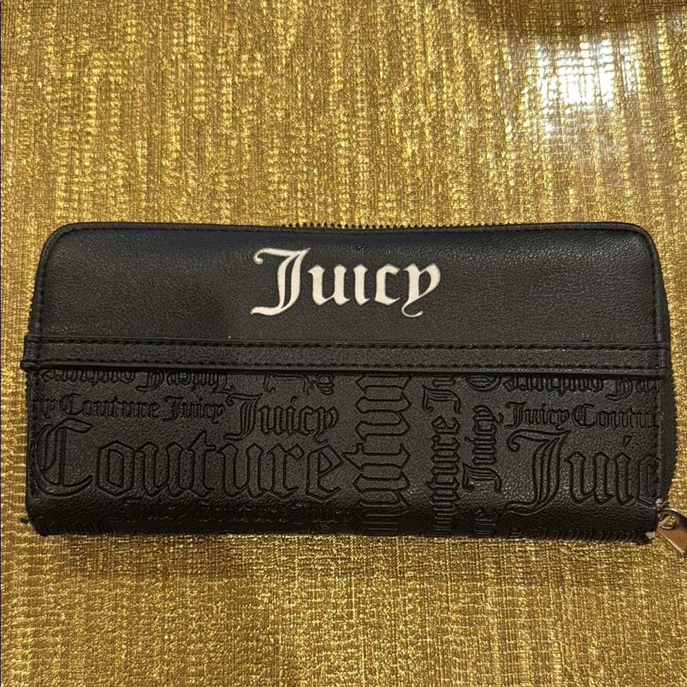 Juicy Couture Black Wallet with Embossed Branding